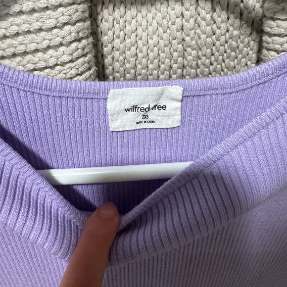 Aritzia Wilfred Cut Out Lavender Ribbed Mini Dress - Picture 3 of 3